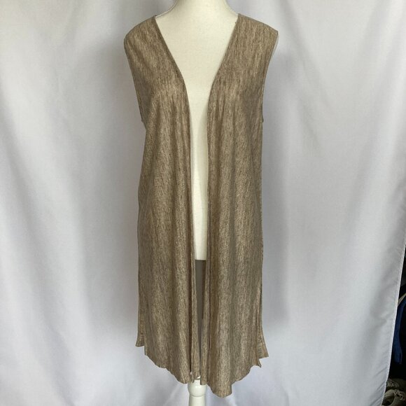 Artisan NY Women's sleeveless 100% linen fine knit long cardigan Size M EUC - Picture 2 of 10